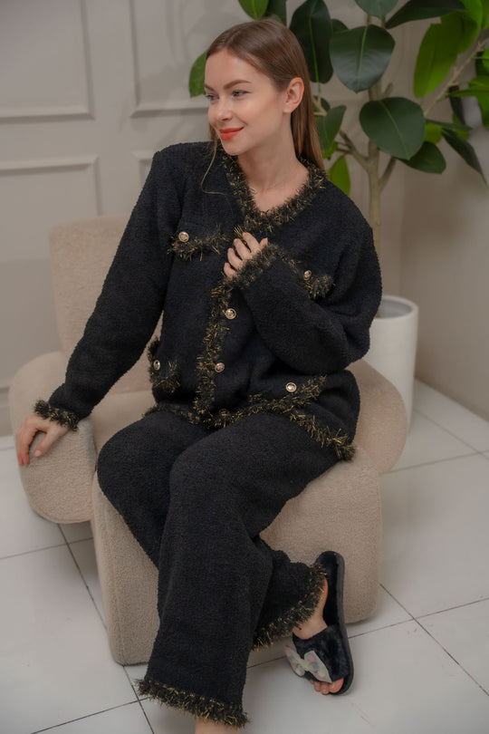 FEMINISM FARRAH BLACK SWEATER SET