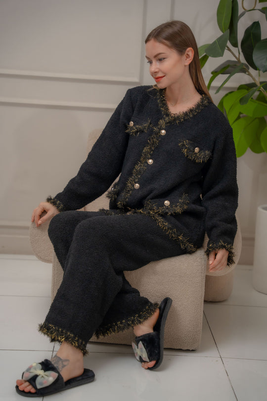 FEMINISM FARRAH BLACK SWEATER SET