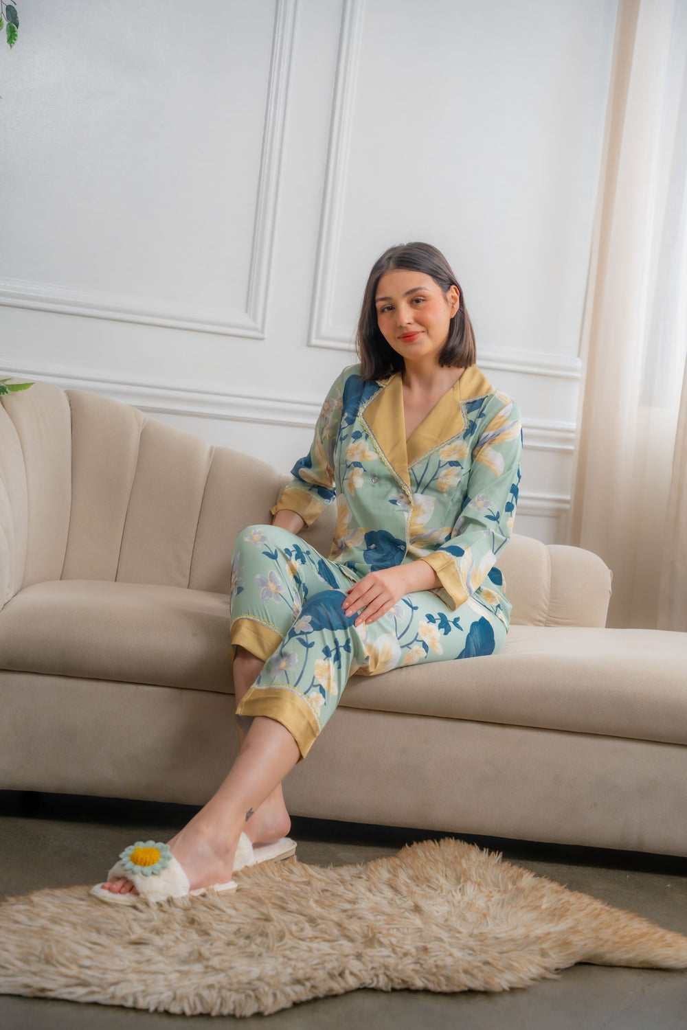 FEMINISM Miller Silk Longsleeve Pajama Set