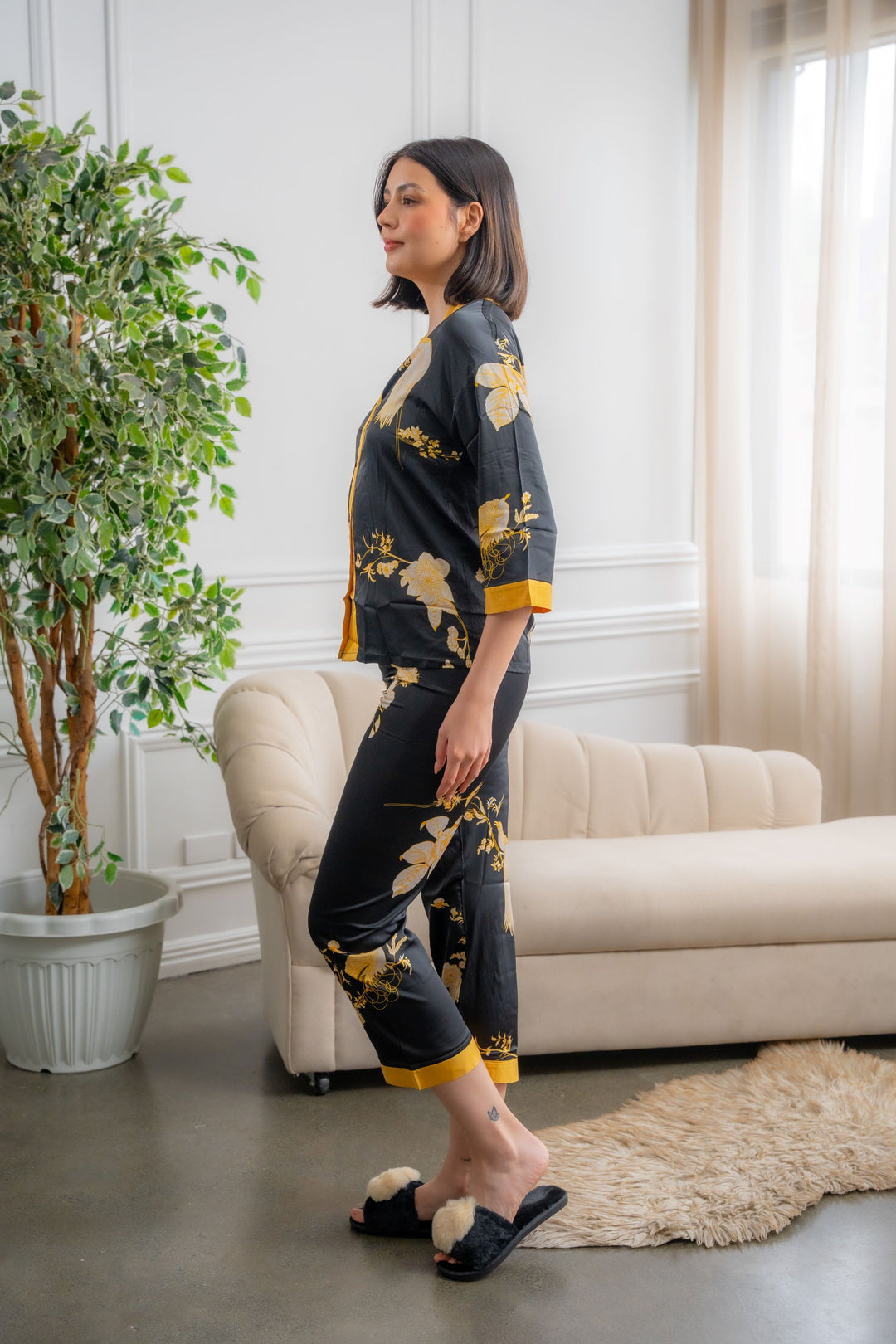 FEMINISM AVANI SILK PLAIN LONGSLEEVE PAJAMA SET