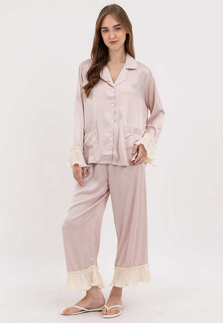 FEMINISM IVA SILK LONGSLEEVE PAJAMA SET