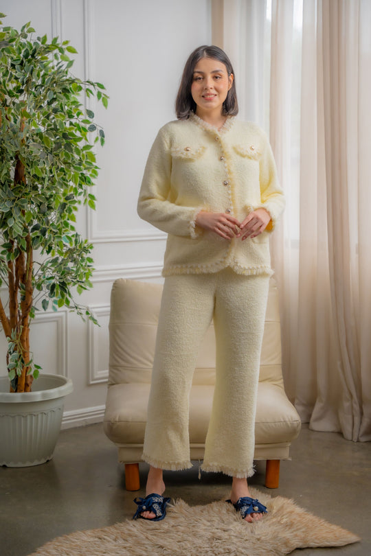 FEMINISM FARRAH WHITE SWEATER SET