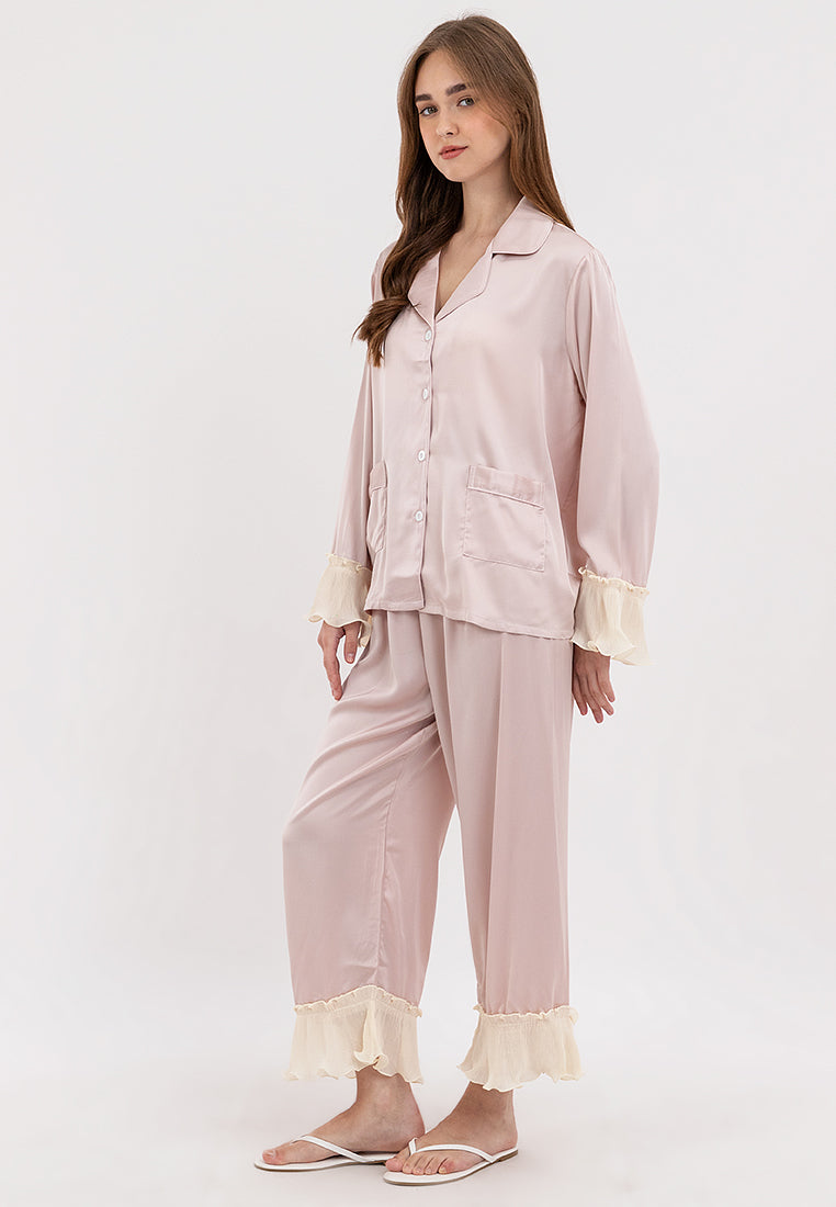 FEMINISM IVA SILK LONGSLEEVE PAJAMA SET