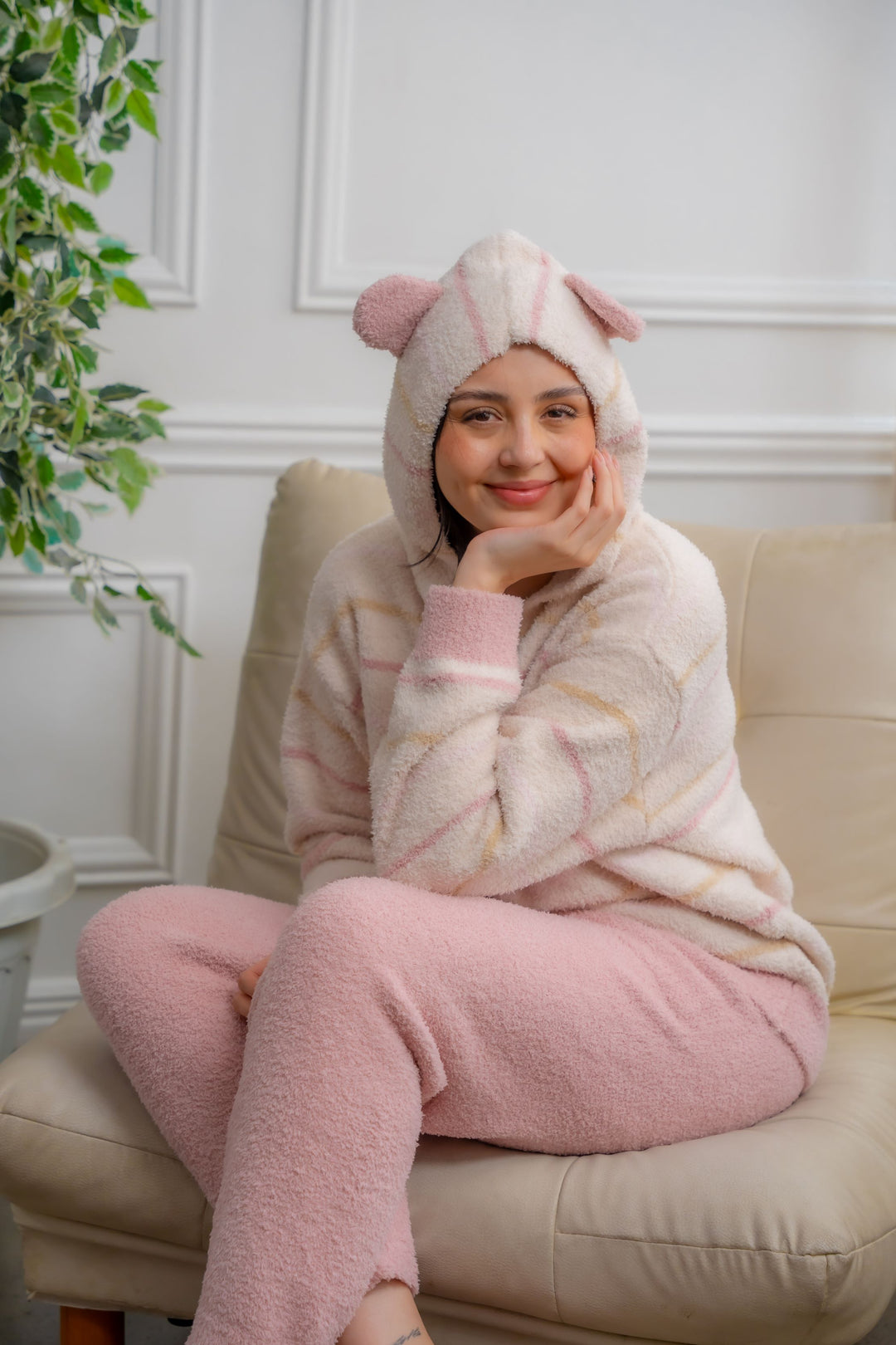 PORTIA Thick sweater longsleeve long pants set