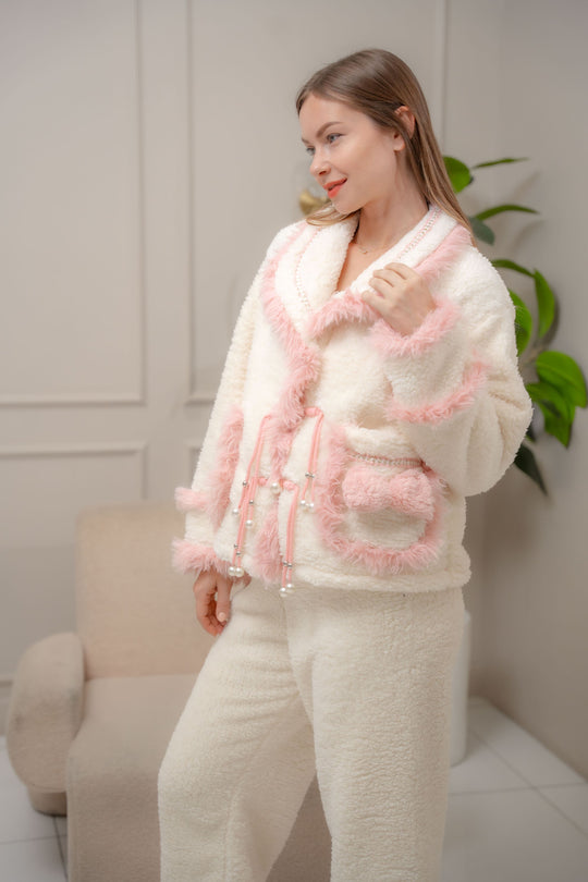 FEMINISM IMIE 2PCS Thick Longsleeve Pajama Set Sweater