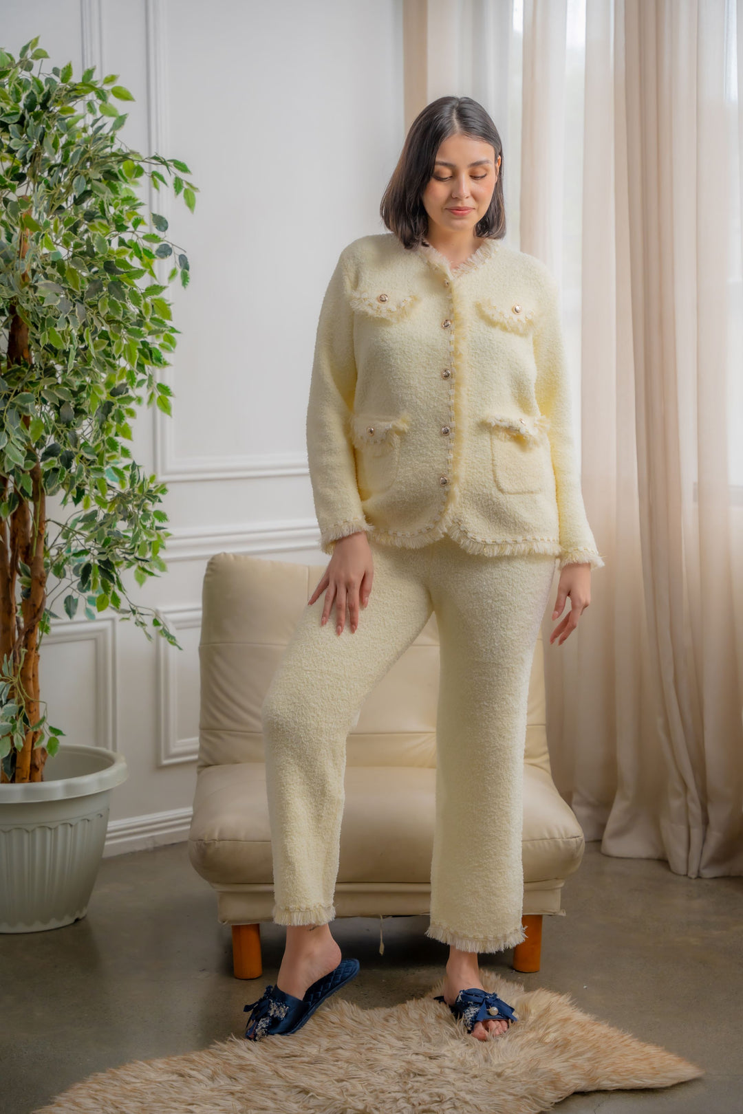 FEMINISM FARRAH WHITE SWEATER SET