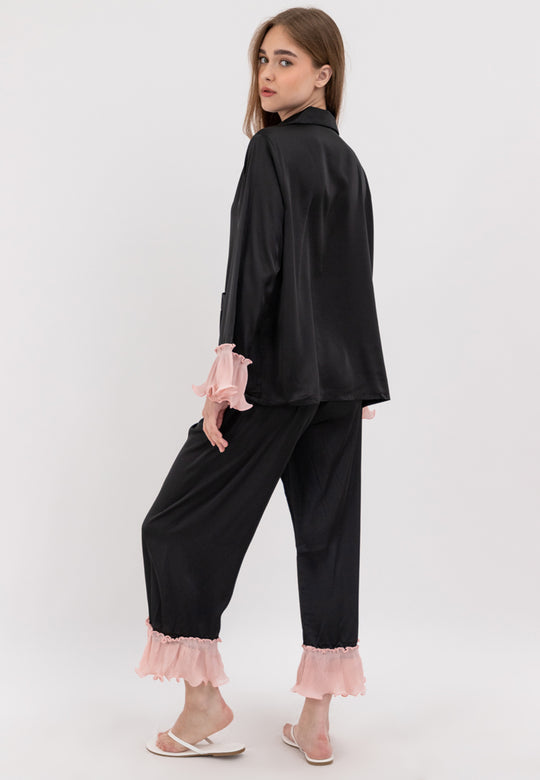 FEMINISM MULAN SILK PLAIN LONGSLEEVE PAJAMA SET