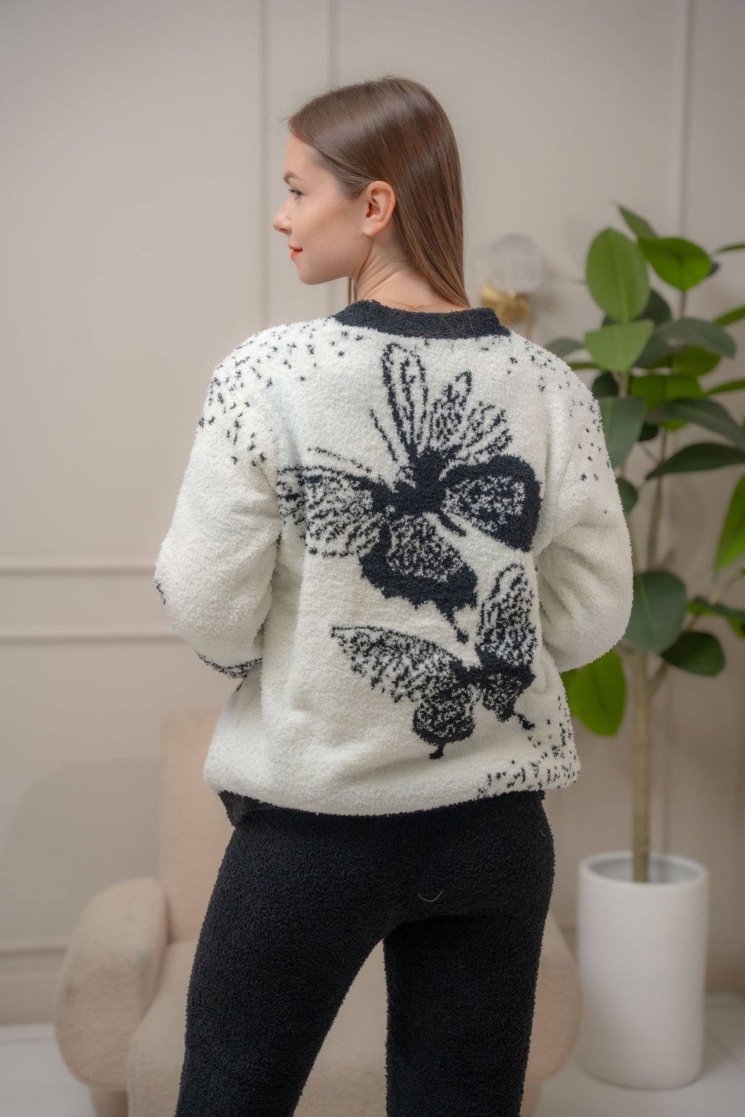 FEMINISM LANIE thick sweater longsleeve pajama set