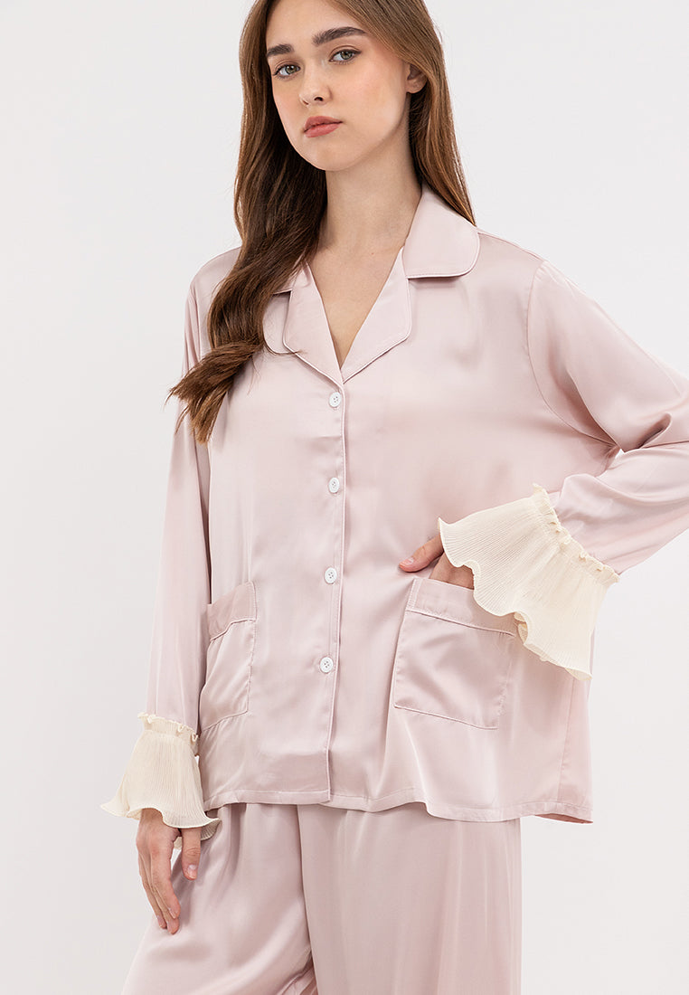 FEMINISM IVA SILK LONGSLEEVE PAJAMA SET