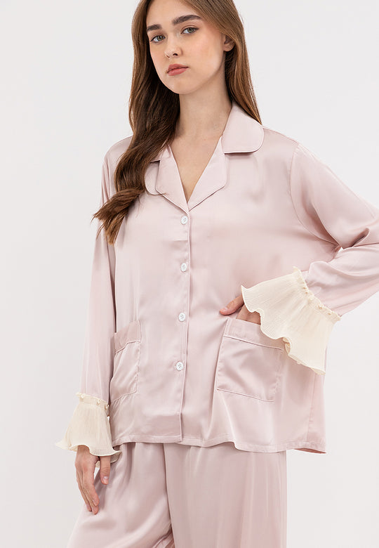 FEMINISM IVA SILK LONGSLEEVE PAJAMA SET