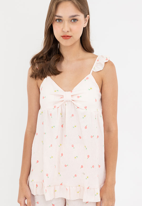 ELOISA PINK COTTON CAMI SHORTS SET