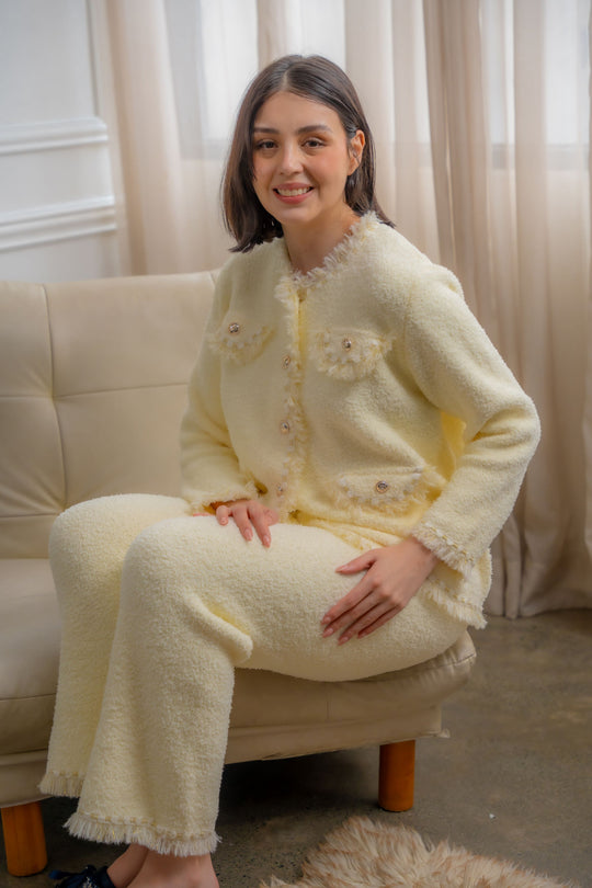 FEMINISM FARRAH WHITE SWEATER SET