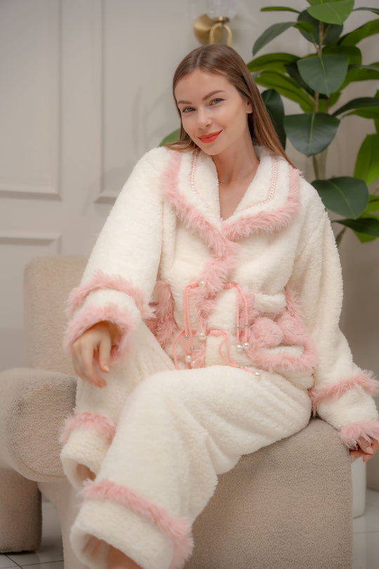 FEMINISM IMIE 2PCS Thick Longsleeve Pajama Set Sweater