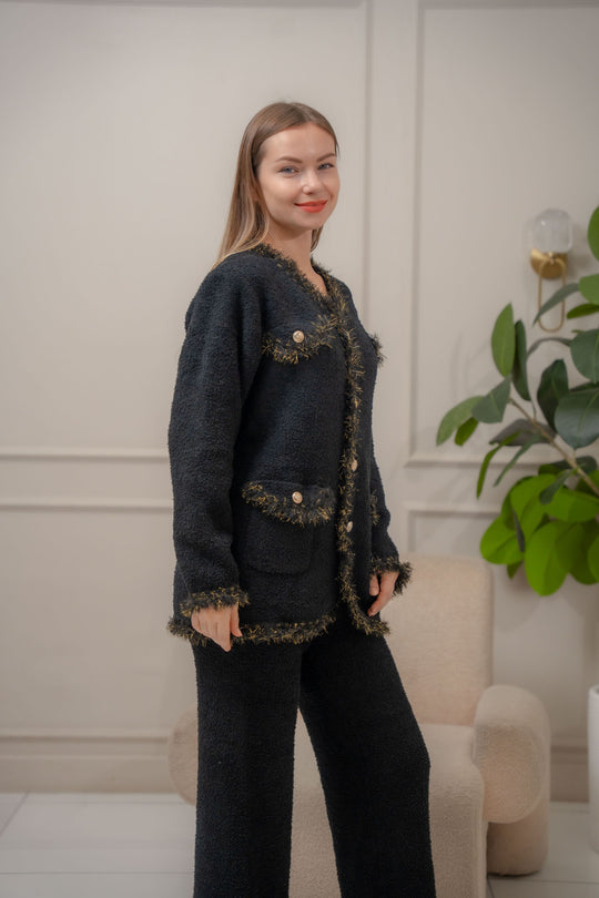 FEMINISM FARRAH BLACK SWEATER SET