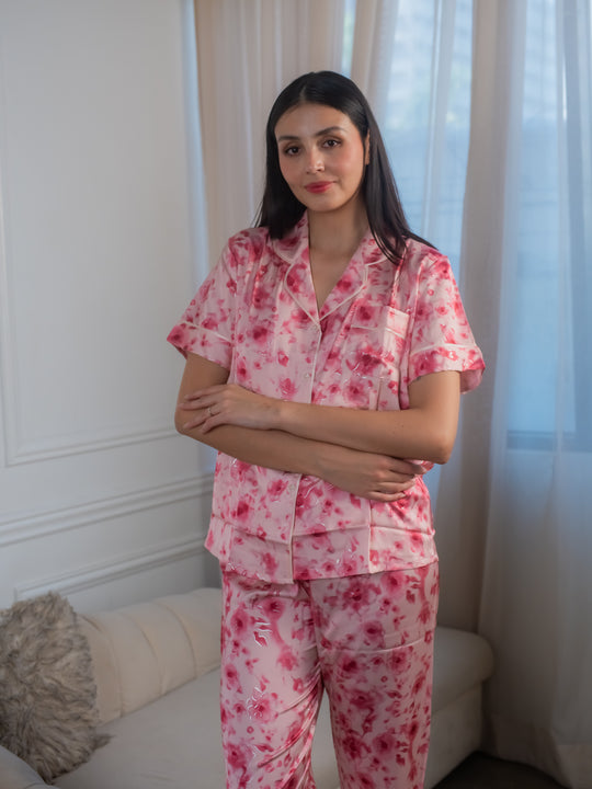 FEMINISM SWEET PEA SILK 3PCS PAJAMA SET