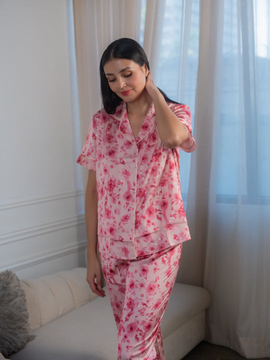 FEMINISM SWEET PEA SILK 3PCS PAJAMA SET