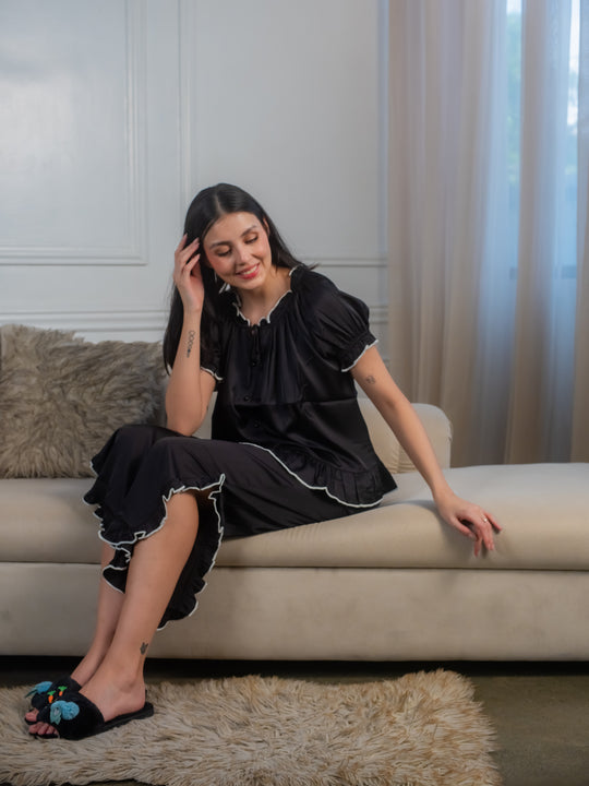 FEMINISM FIORELLA SILK SHORTSLEEVE PAJAMA SET