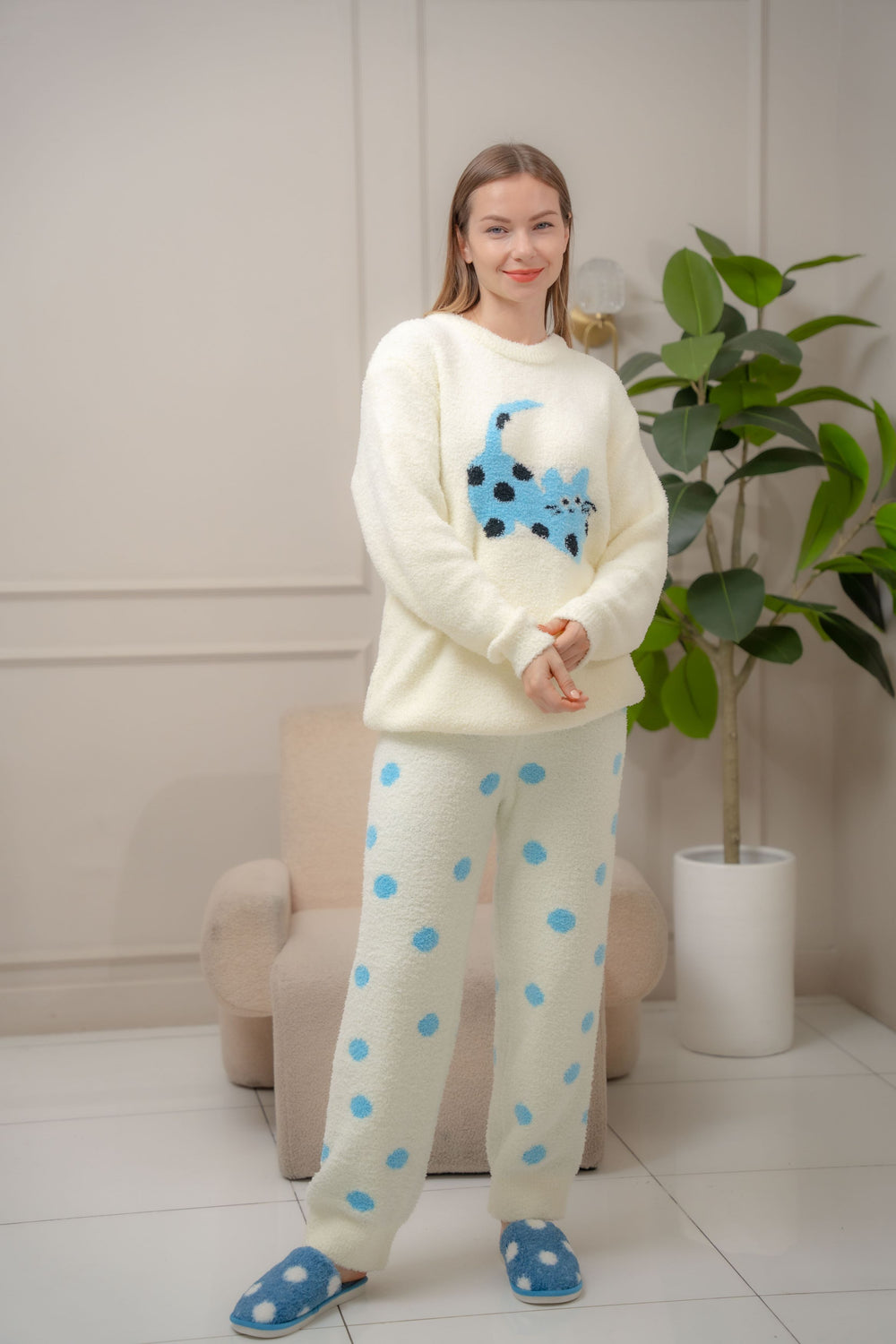 Sage thick sweater longsleeve pajama set