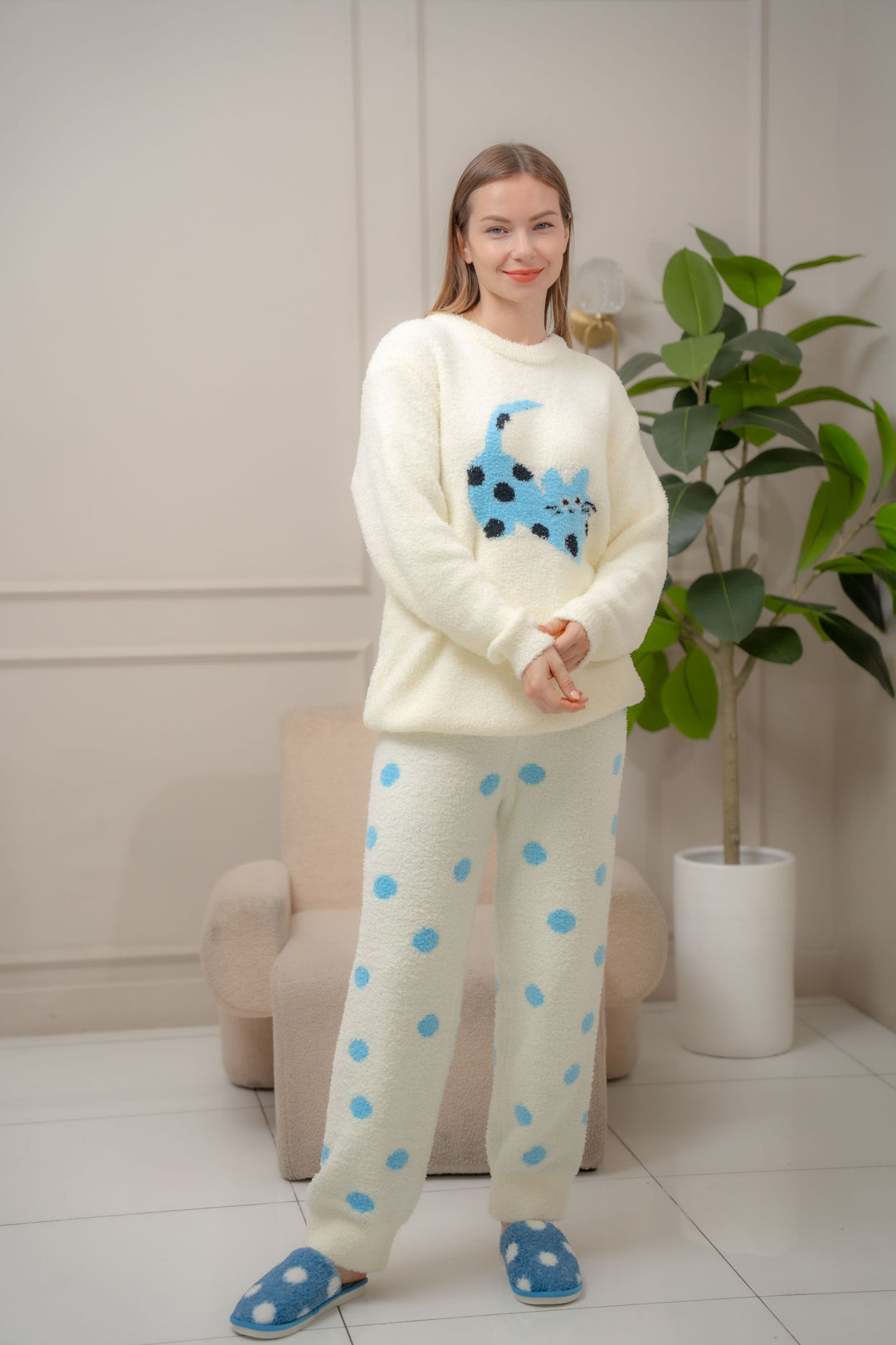 Sage thick sweater longsleeve pajama set