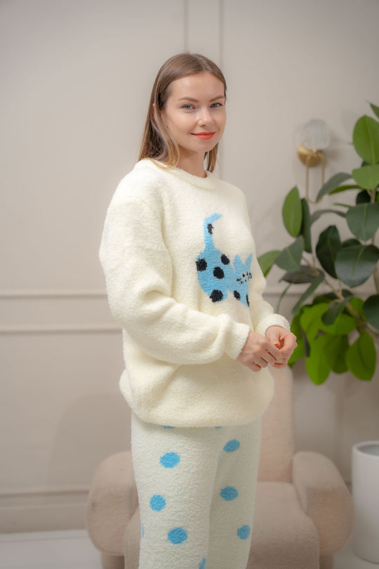 Sage thick sweater longsleeve pajama set