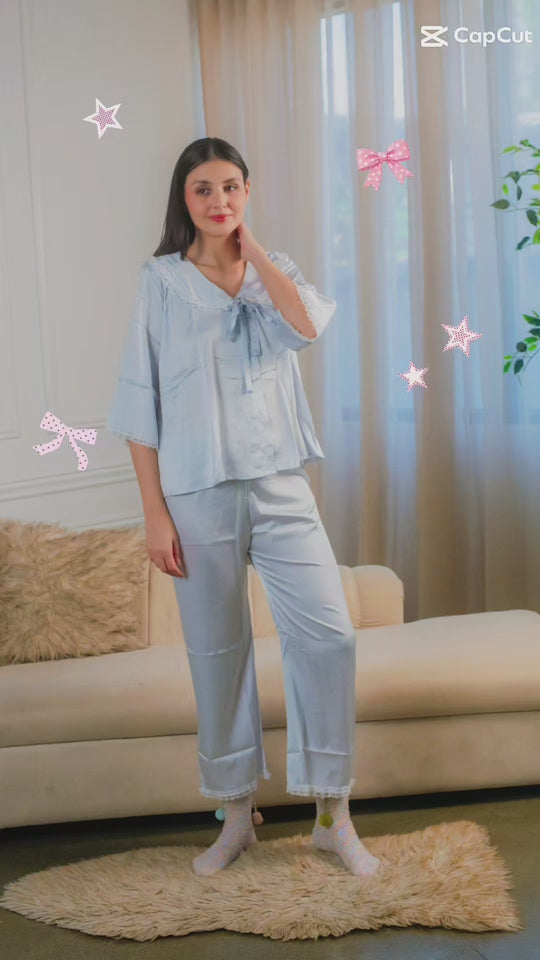 FEMINISM Plumeria SILK SHORTSLEEVE PAJAMA SET