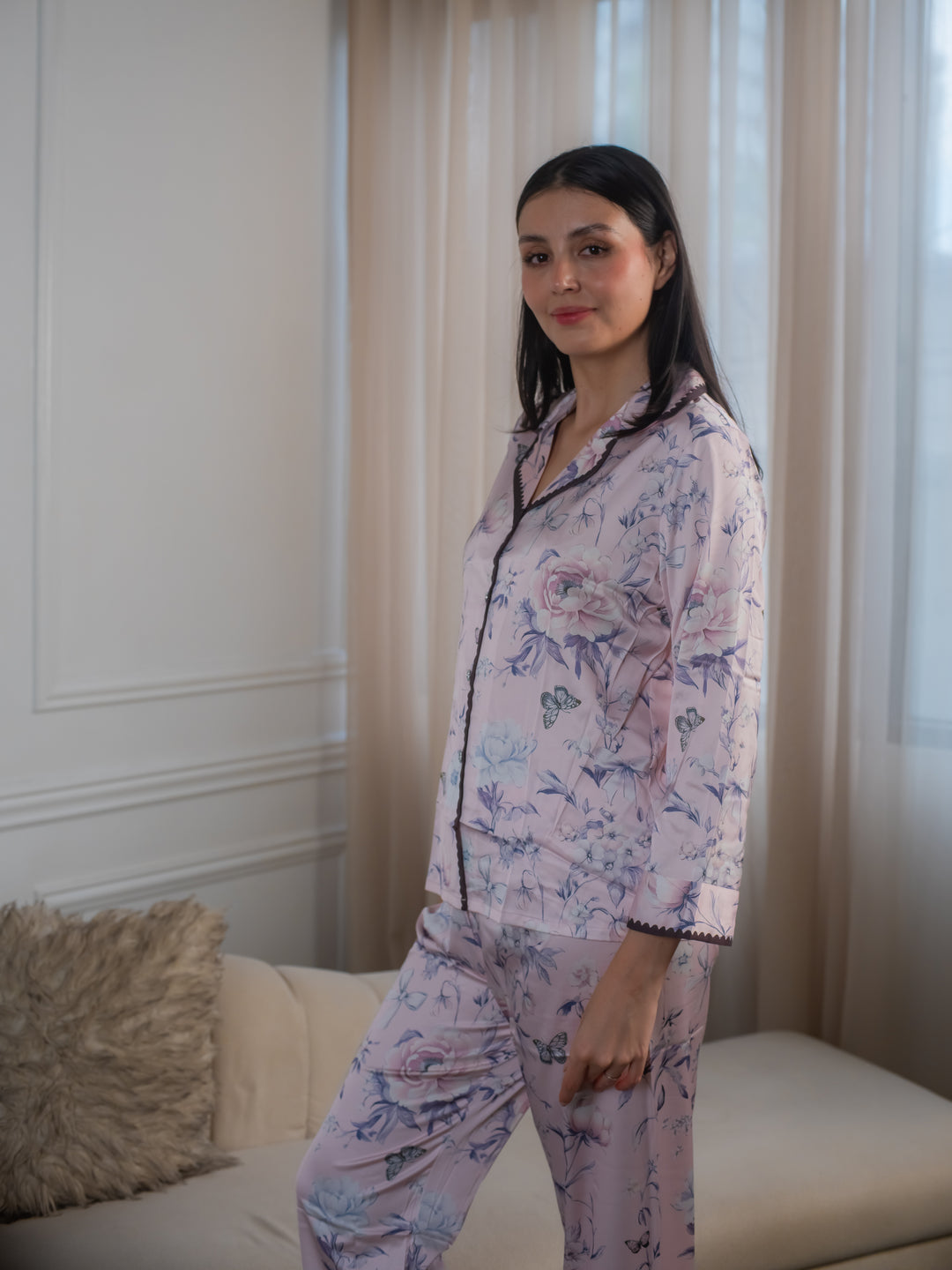 Feminism Women’s Blossom Silk Longsleeve Pajama Set
