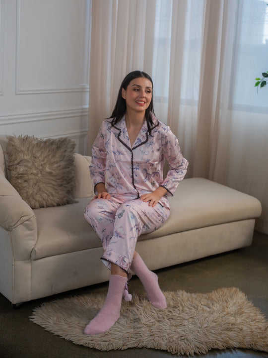 Feminism Women’s Blossom Silk Longsleeve Pajama Set