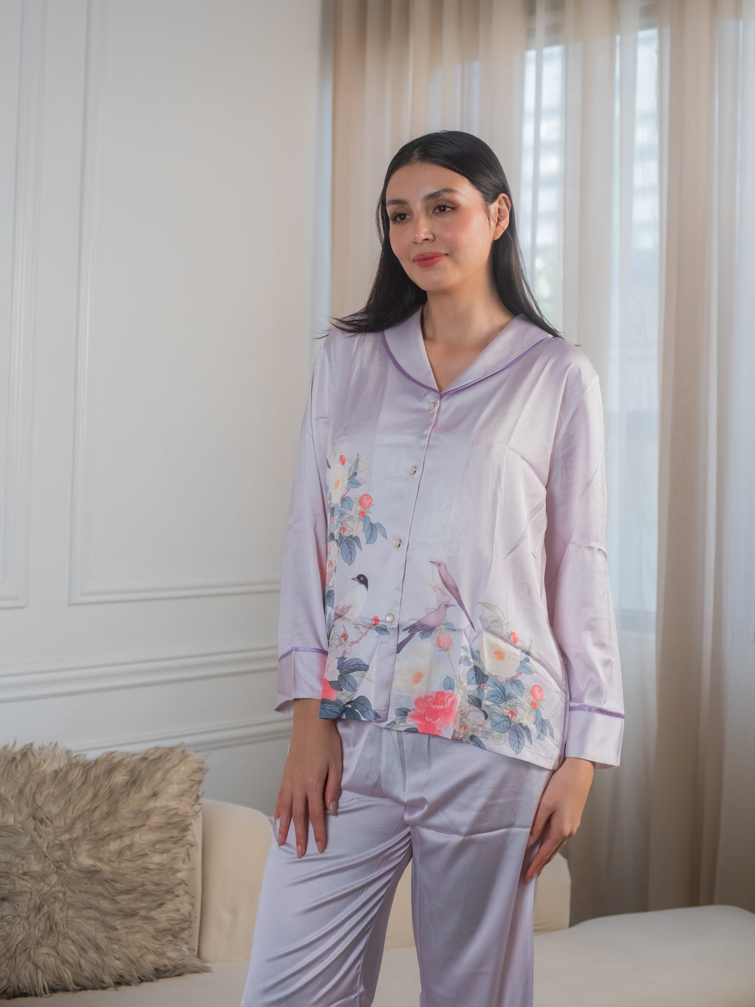 Feminism Women’s Aster Silk Longsleeve Pajama Set