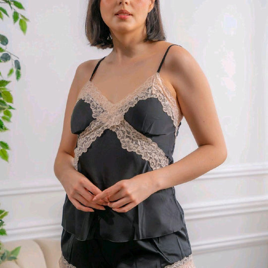 FEMINISM EYLA SILK SHORTS SET