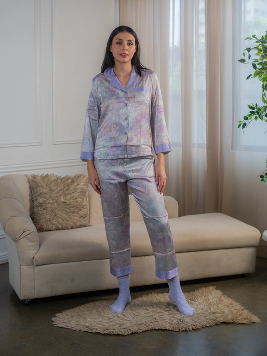 Feminism Women’s Violet Silk Longsleeve Pajama Set