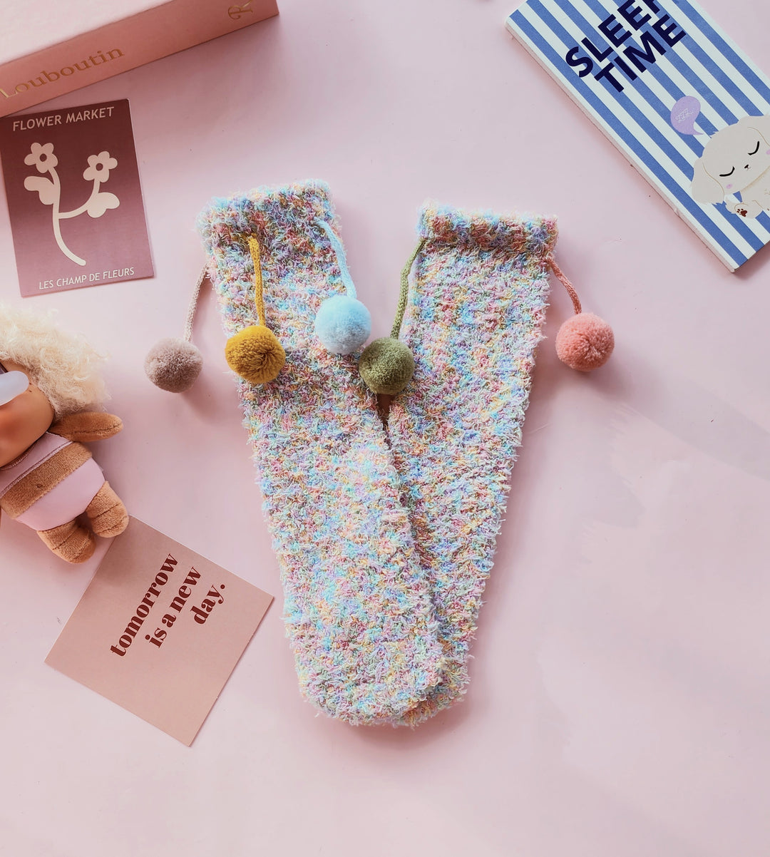 #8283 Rainbow Sleep Socks