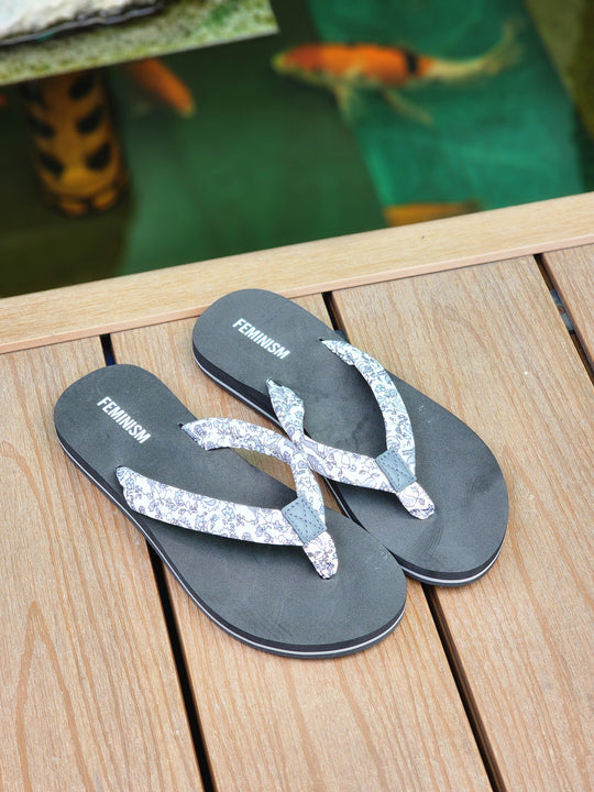 Mika Floral Print Women's Flip Flops | Lightweight Casual Sandals
