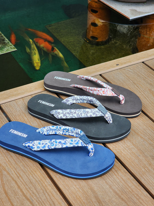 Mika Floral Print Women's Flip Flops | Lightweight Casual Sandals