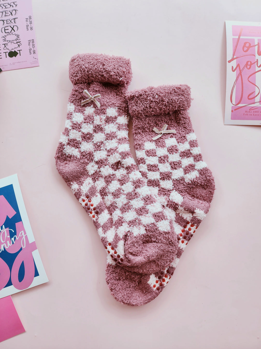#8281 Checkered Sleep Socks