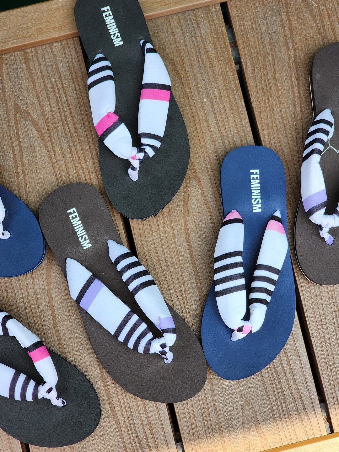 Stripes Print Women's Flip Flops | Lightweight Casual Sandals