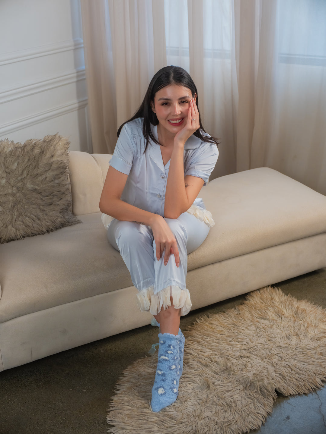 FEMINISM Anemone SILK SHORTSLEEVE PAJAMA SET