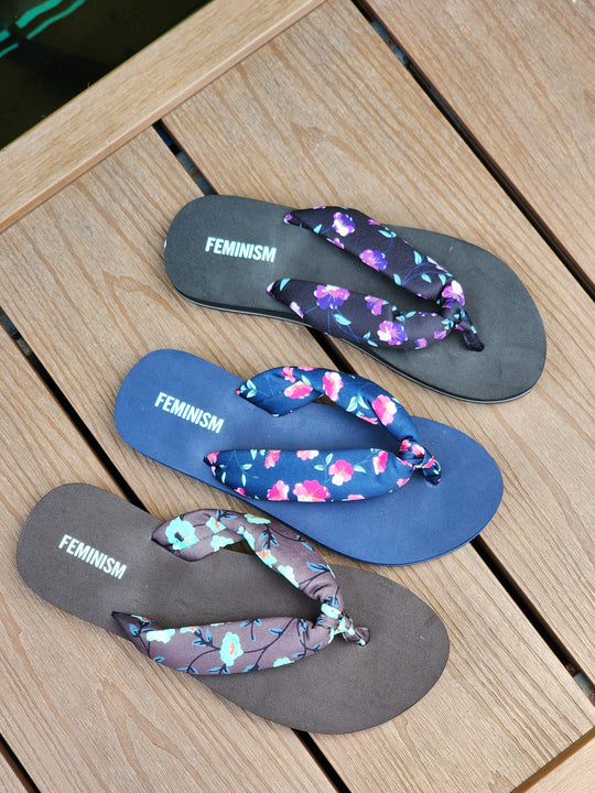 Floral Print Women's Flip Flops | Lightweight Casual Sandals