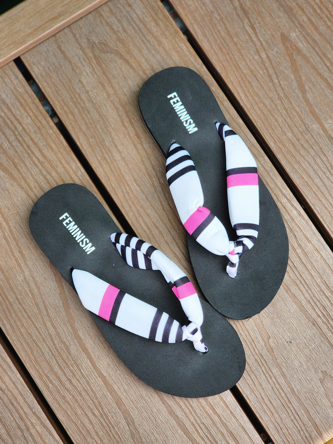 Stripes Print Women's Flip Flops | Lightweight Casual Sandals