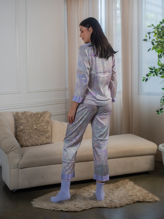 Feminism Women’s Violet Silk Longsleeve Pajama Set