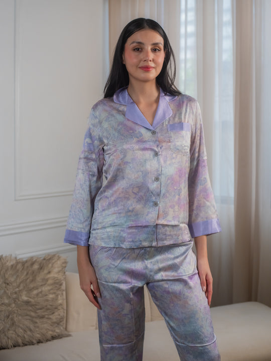 Feminism Women’s Violet Silk Longsleeve Pajama Set
