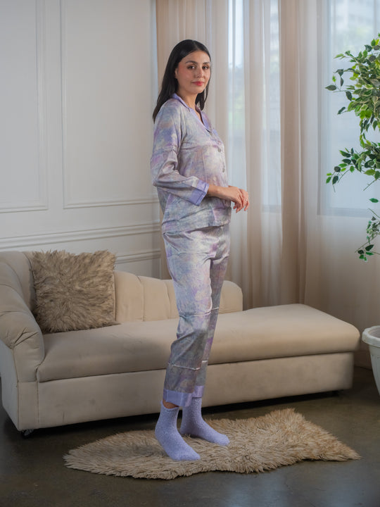 Feminism Women’s Violet Silk Longsleeve Pajama Set