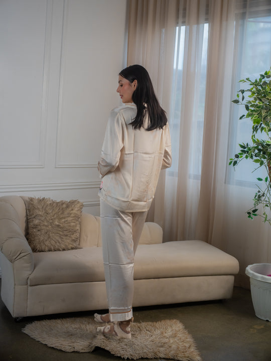 Feminism Women’s Peony Silk Longsleeve Pajama Set