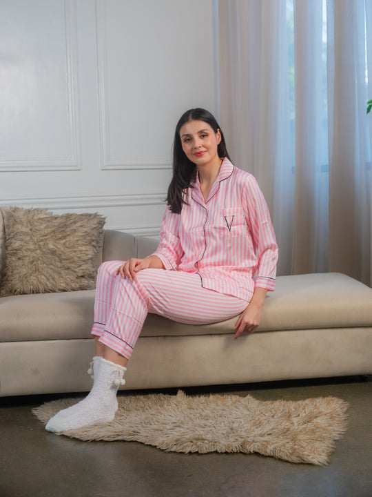 Feminism Women’s Lavender Silk Longsleeve Pajama Set