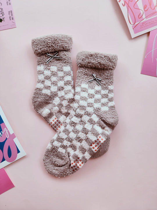 #8281 Checkered Sleep Socks