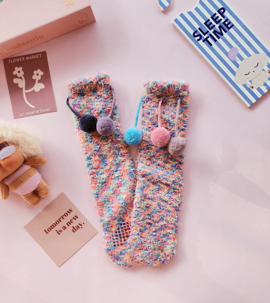 #8283 Rainbow Sleep Socks