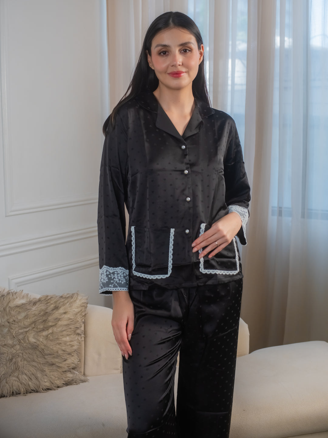 Feminism Women’s Tuberose Silk Longsleeve Pajama Set