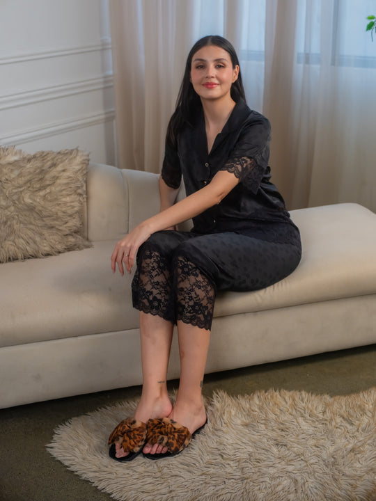 FEMINISM ORCHID SILK SHORTSLEEVE PAJAMA SET