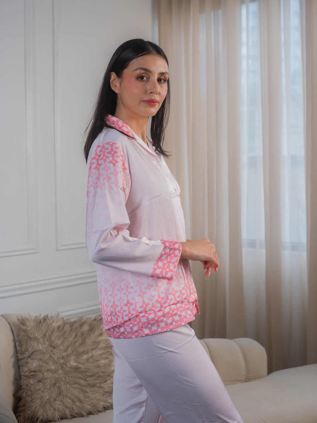 Feminism Women’s Azalea Silk Longsleeve Pajama Set