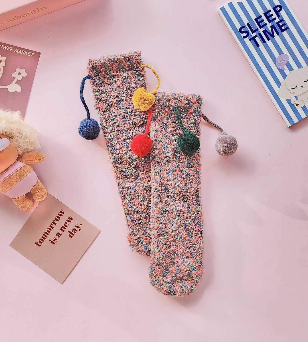 #8283 Rainbow Sleep Socks