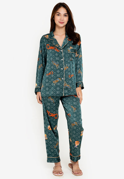 Avril Silk Longsleeve Pajama Set